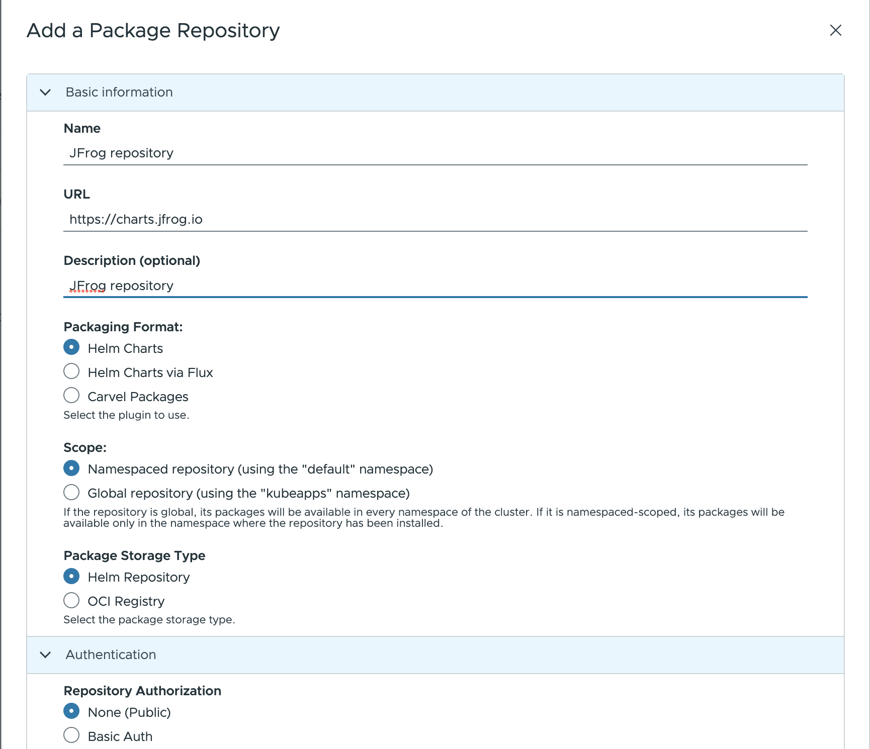 JFrog repository